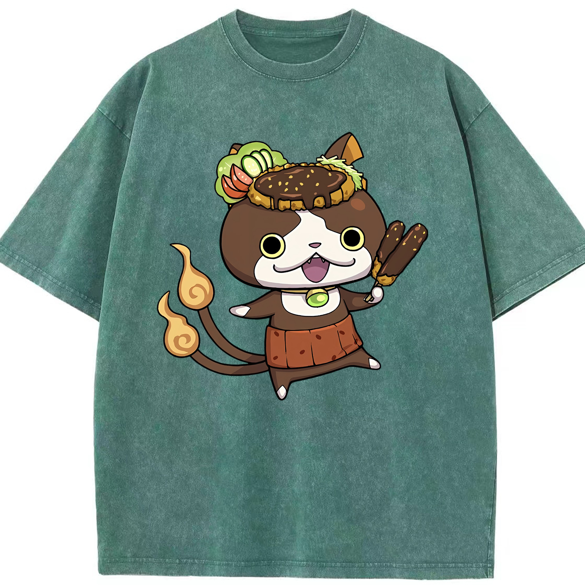 （画像用） 妖怪ウォッチ Yo-kai Watch 綿100% ヴィンテージ風 半袖Tシャツ（フロントプリント）